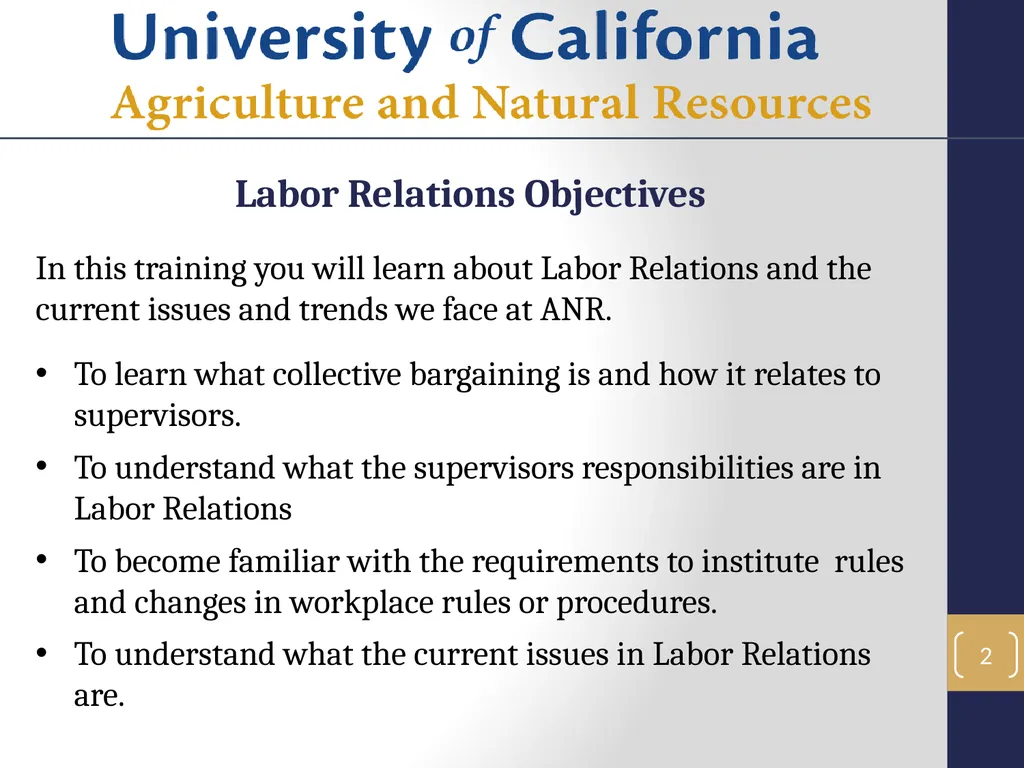 Labor Relations 1 Labor Relations Objectives In - slide 2 of 25