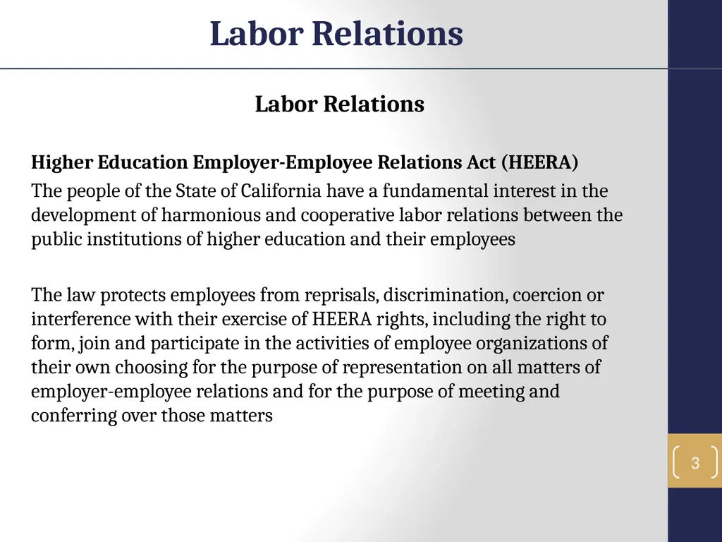 Labor Relations 1 Labor Relations Objectives In - slide 3 of 25