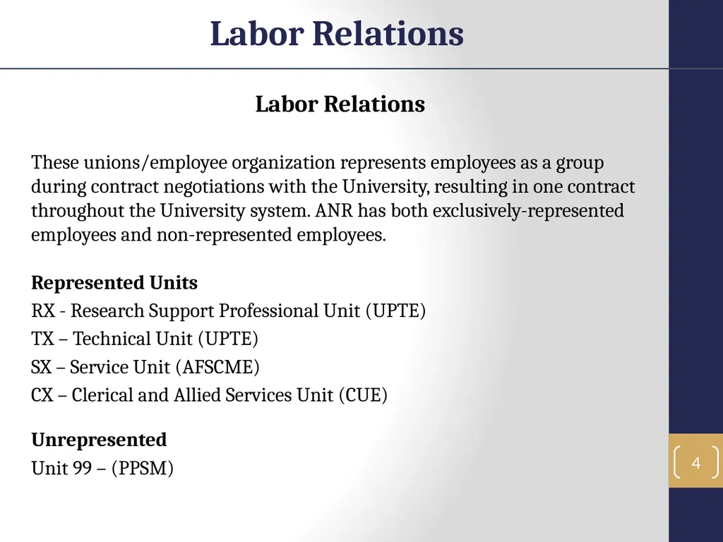 Labor Relations 1 Labor Relations Objectives In - slide 4 of 25