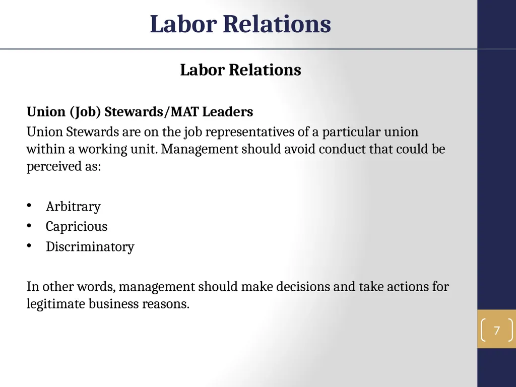 Labor Relations 1 Labor Relations Objectives In - slide 7 of 25