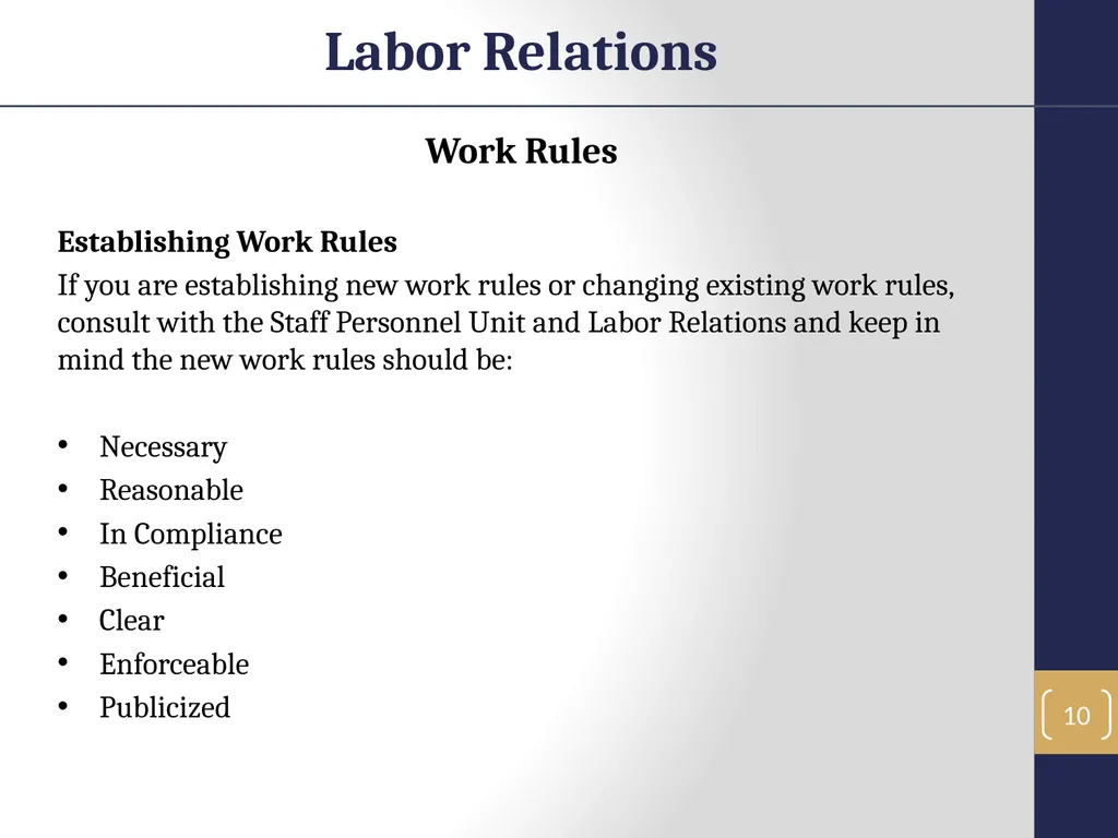 Labor Relations 1 Labor Relations Objectives In - slide 10 of 25