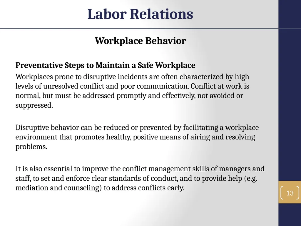 Labor Relations 1 Labor Relations Objectives In - slide 13 of 25