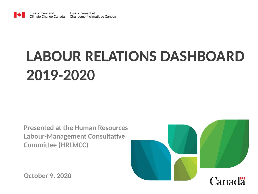 Labour Relations Dashboard 2019-2020 Presented at - slide 1 of 14