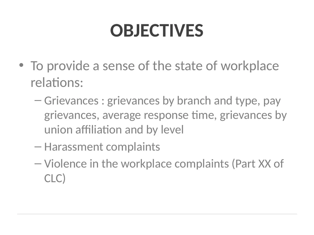 Labour Relations Dashboard 2019-2020 Presented at - slide 3 of 14