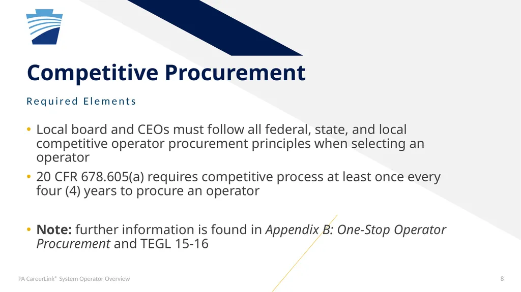 PA CareerLink® System Operator General Overview - slide 8 of 12