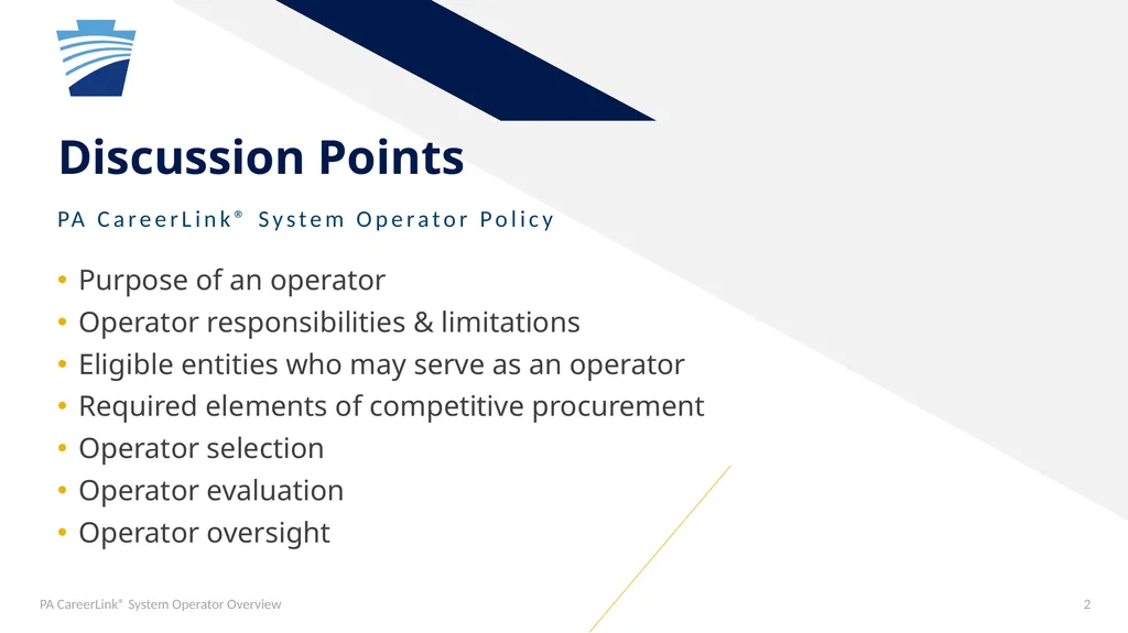 PA CareerLink® System Operator General Overview - slide 2 of 12