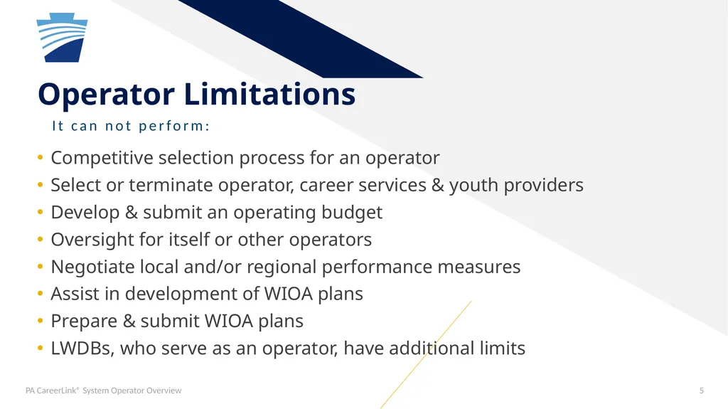 PA CareerLink® System Operator General Overview - slide 5 of 12