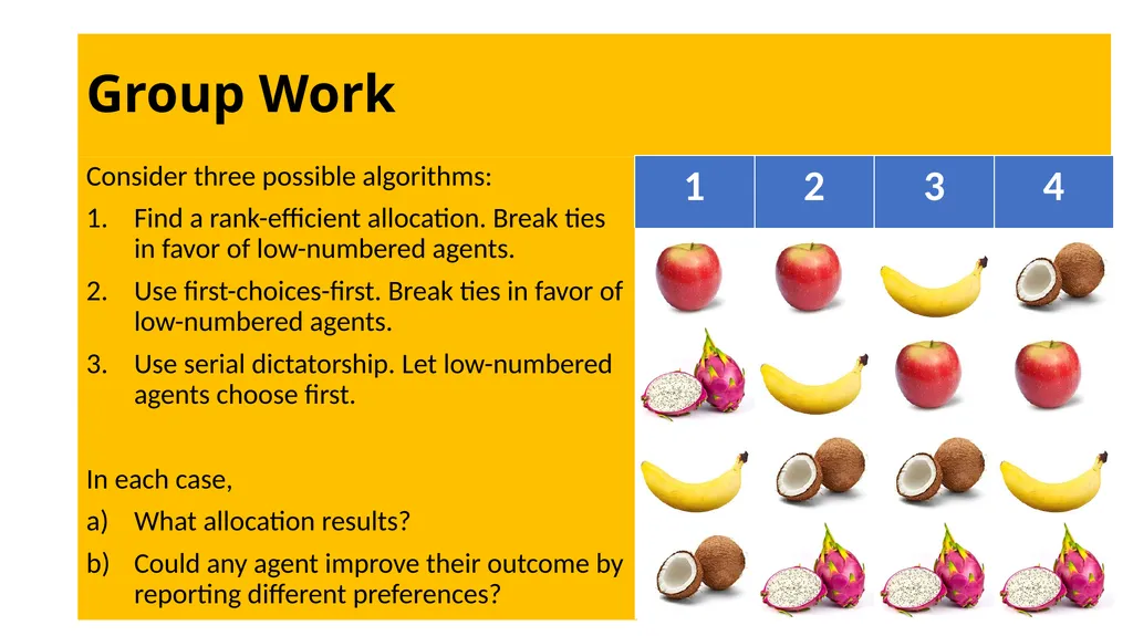 Warm Up There are four agents (1, 2, 3, 4) - slide 17 of 41