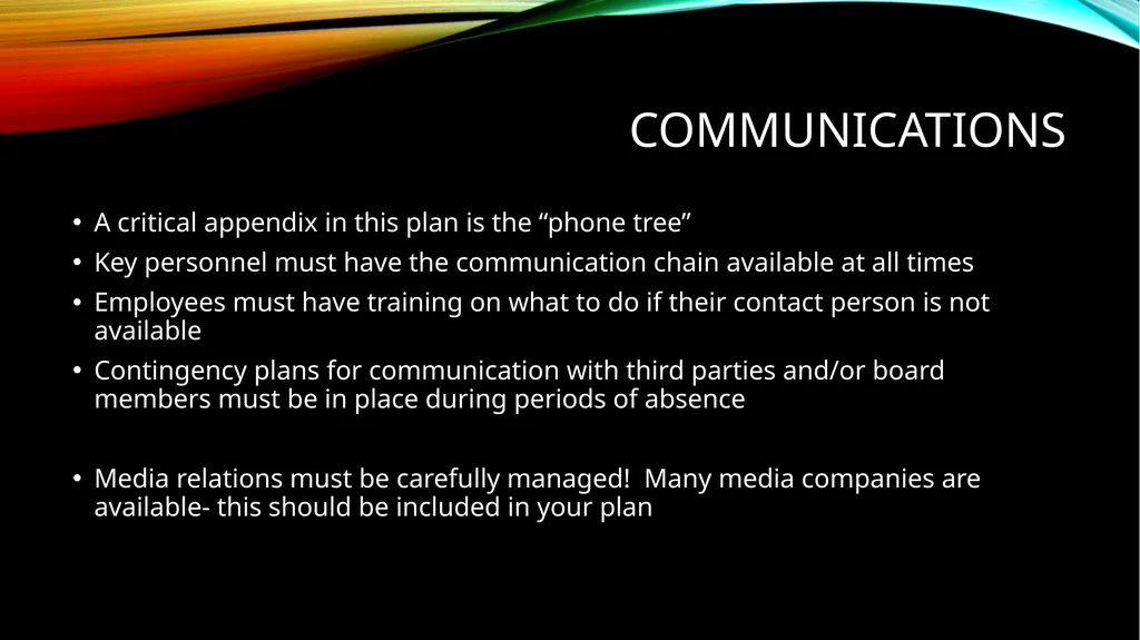 Business continuity A PROGRAM NOT A POLICY What - slide 6 of 15