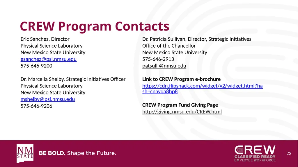 Classified Ready Employee Workforce CREW Dr. - slide 22 of 22