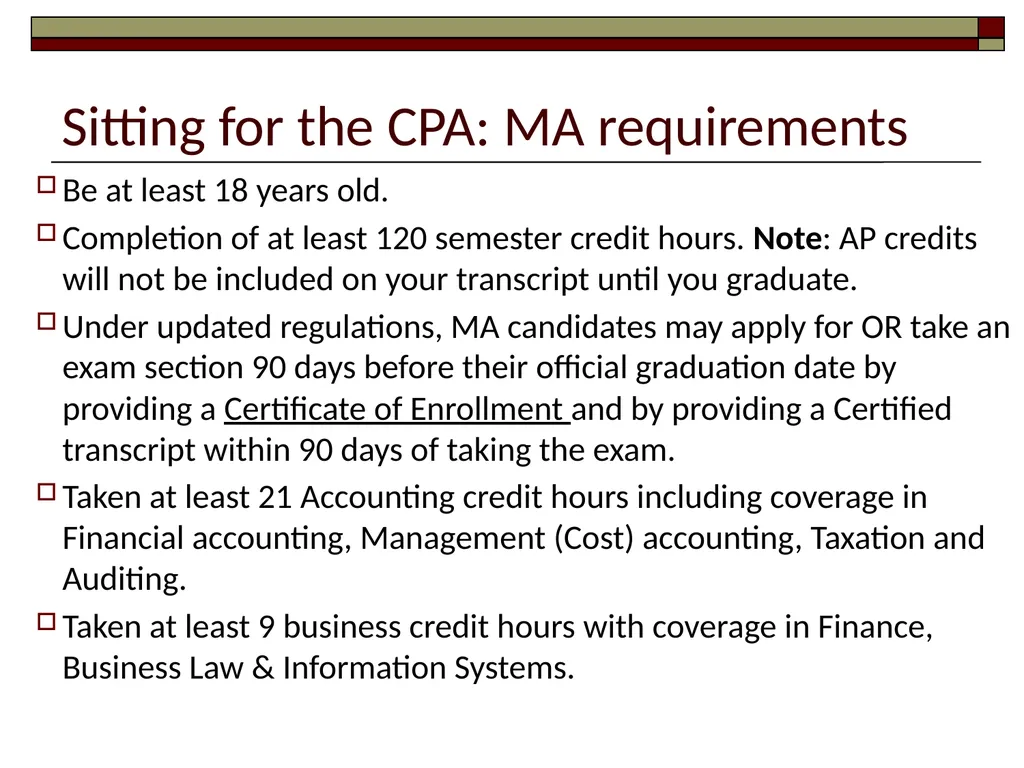 Preparing for the CPA Exam February 17, 2022 - slide 12 of 38