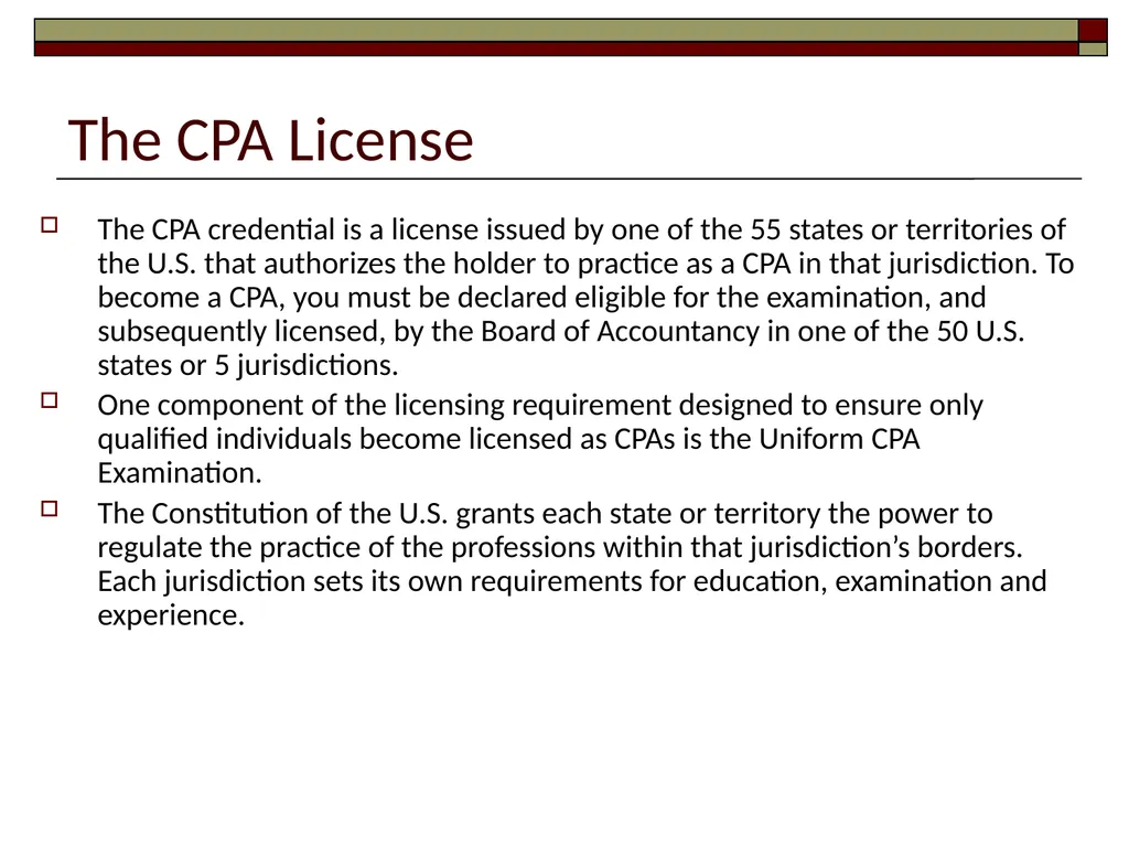 Preparing for the CPA Exam February 17, 2022 - slide 4 of 38