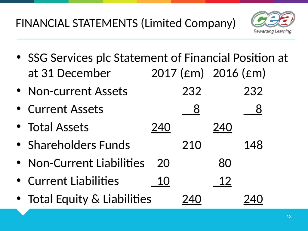FINANCIAL STATEMENTS GCE PROFESSIONAL BUSINESS - slide 13 of 14