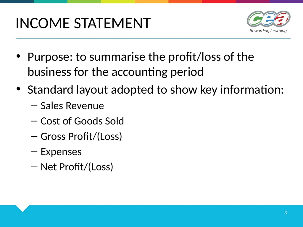 FINANCIAL STATEMENTS GCE PROFESSIONAL BUSINESS - slide 3 of 14