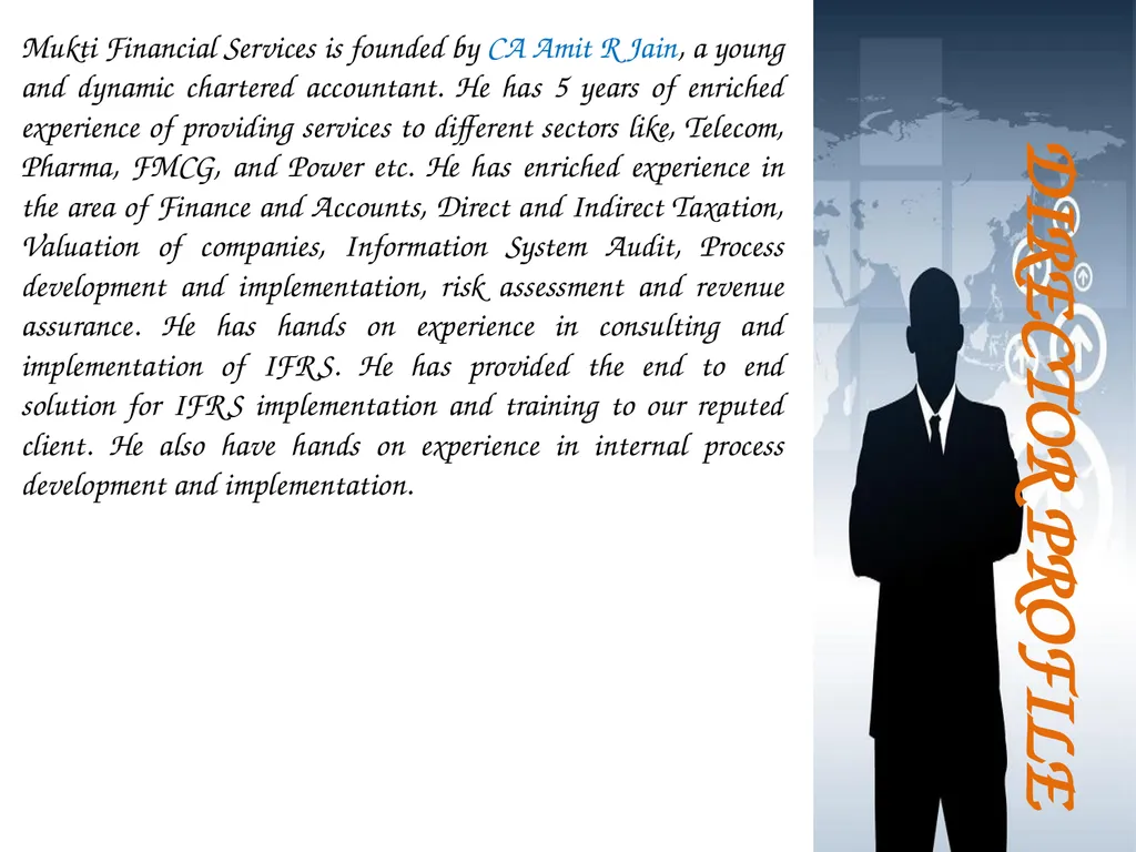 MUKTI FINANCIAL SERVICES Freedom to fly higher CA - slide 4 of 10