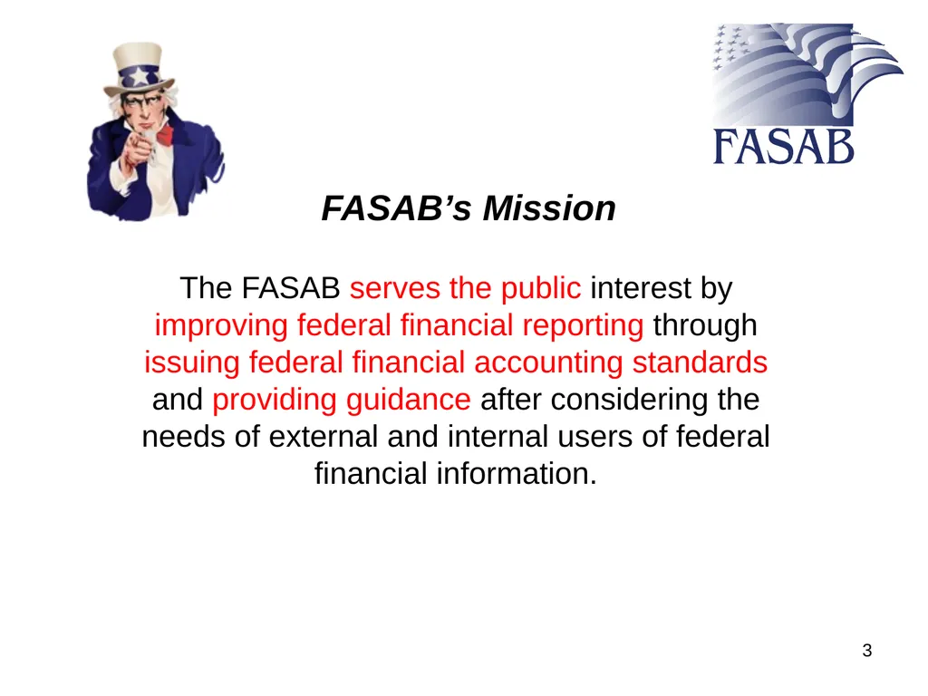 Federal Accounting Standards Advisory Board - slide 3 of 15