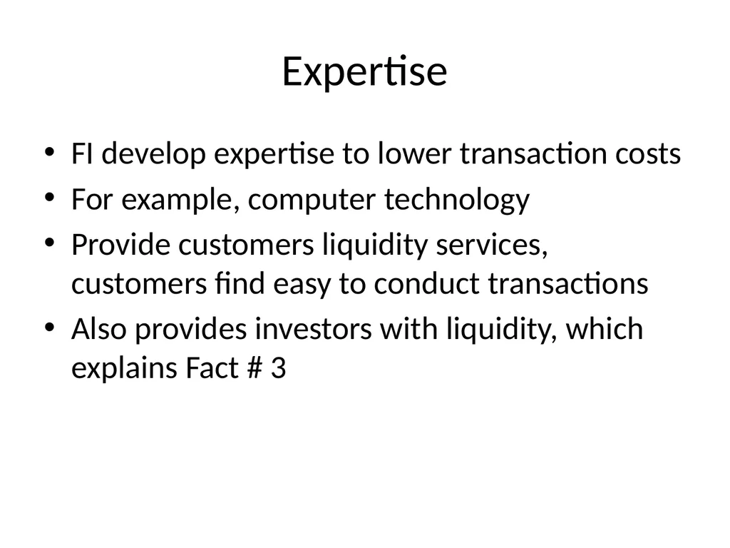 Why do financial institutions exist? Basic facts - slide 14 of 45