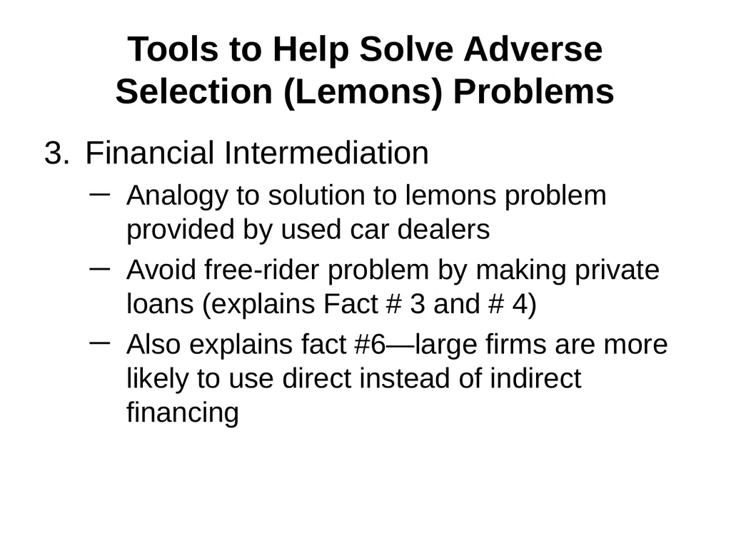 Why do financial institutions exist? Basic facts - slide 28 of 45
