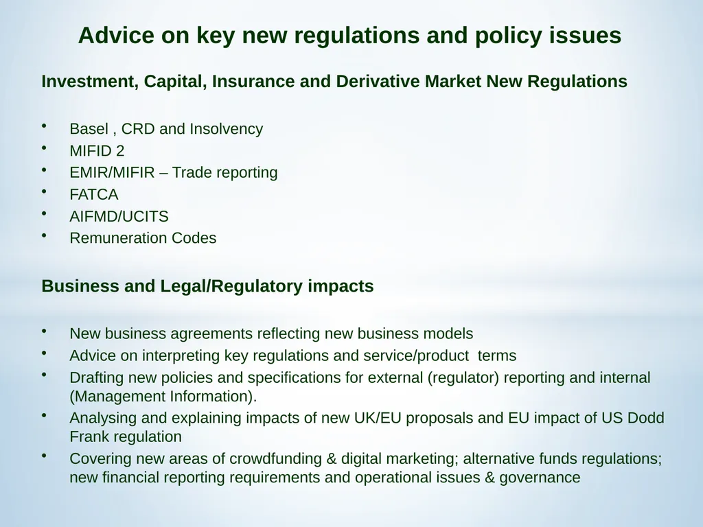 Legal & Compliance Expertise – Financial Services - slide 3 of 9