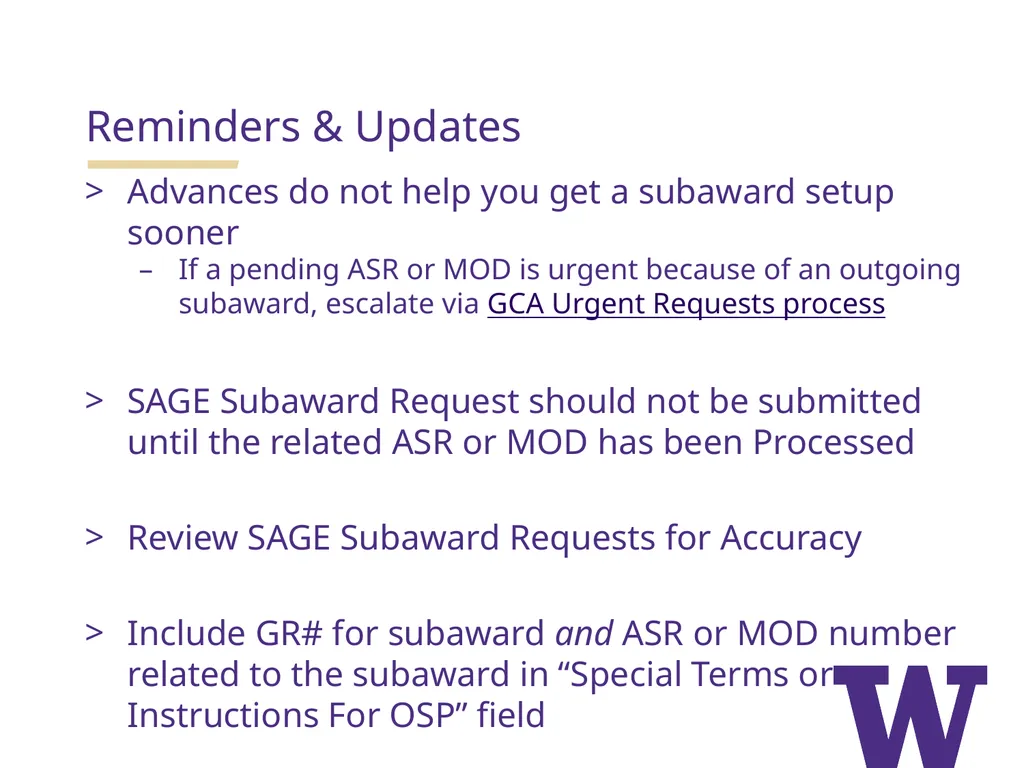 REMINDERS: Award Setup & Modification Requests - slide 25 of 39