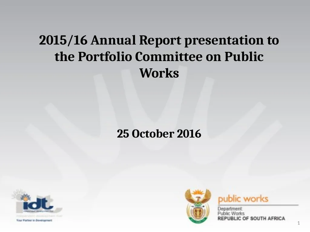 2015/16 Annual Report presentation to the - slide 1 of 64