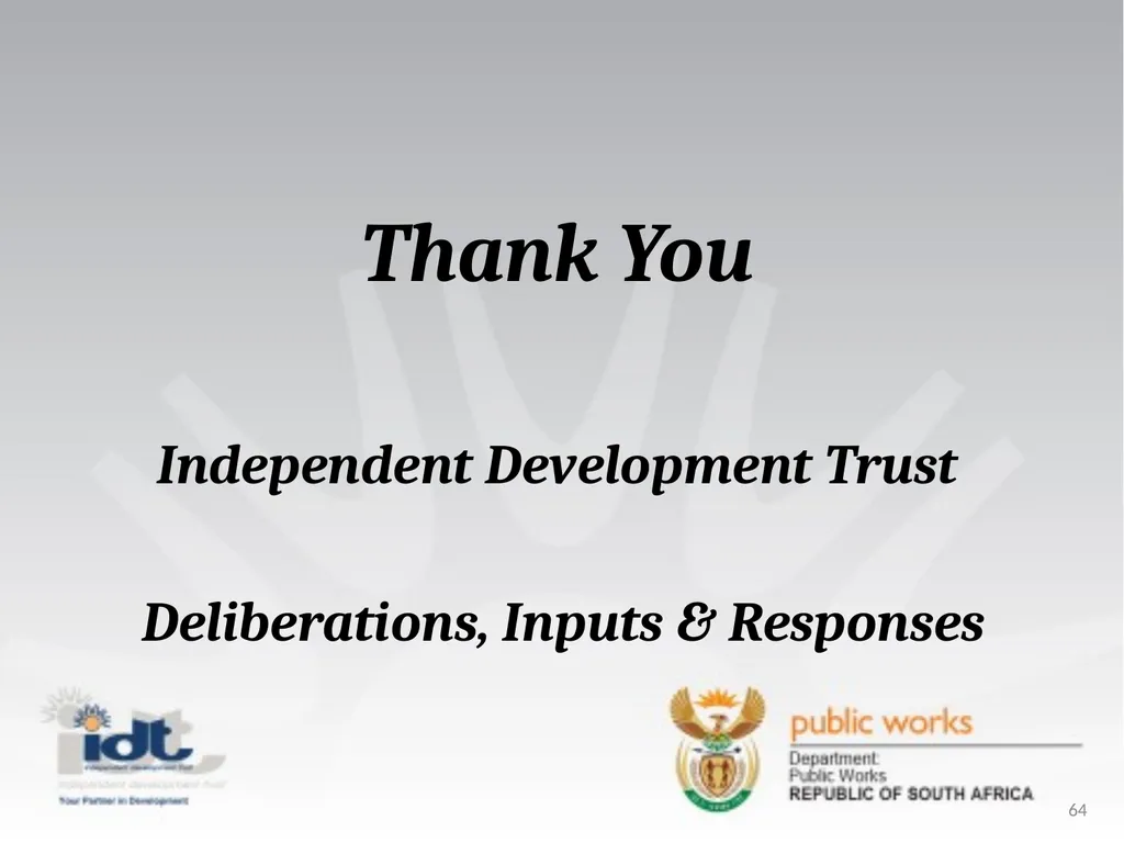 2015/16 Annual Report presentation to the - slide 64 of 64