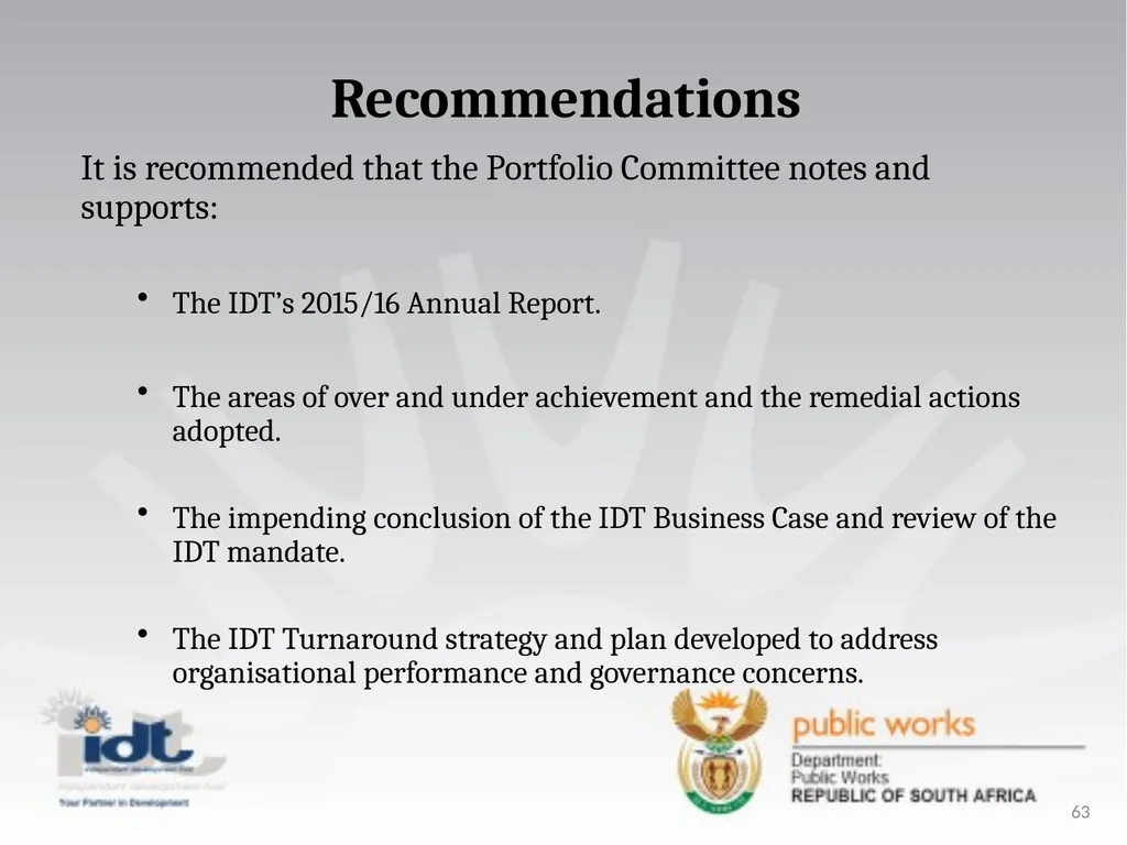 2015/16 Annual Report presentation to the - slide 63 of 64