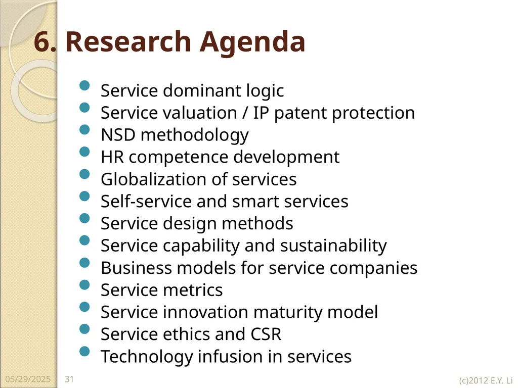 Copyright © E.Y.Li 1 2018/7/16 Domains of Service - slide 31 of 32