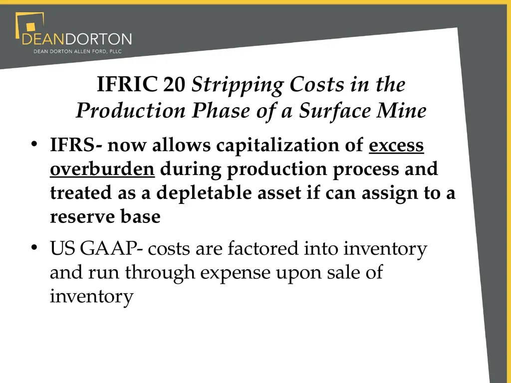 Accounting & Market Changes Impacting Mining - slide 17 of 22