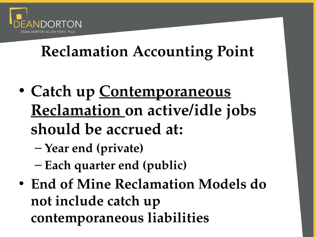 Accounting & Market Changes Impacting Mining - slide 21 of 22