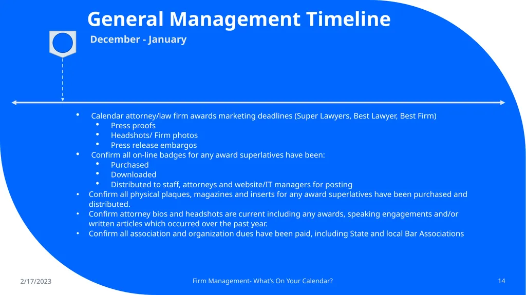 Firm Management: What’s on Your Calendar? Tracking - slide 14 of 17