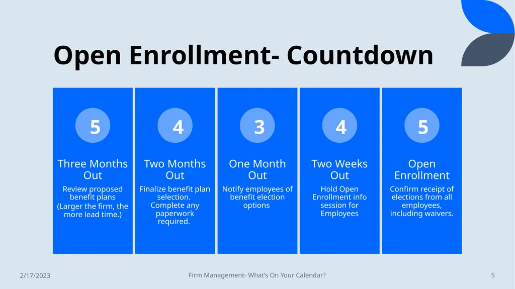 Firm Management: What’s on Your Calendar? Tracking - slide 5 of 17
