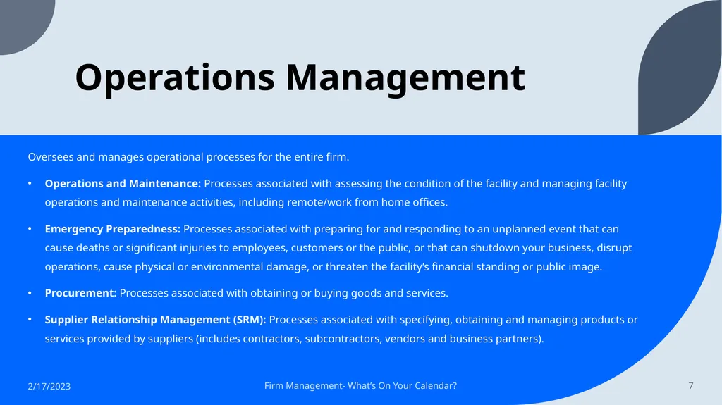 Firm Management: What’s on Your Calendar? Tracking - slide 7 of 17