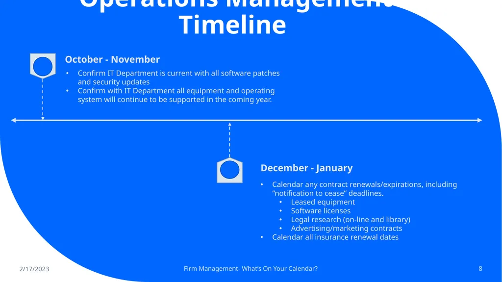 Firm Management: What’s on Your Calendar? Tracking - slide 8 of 17