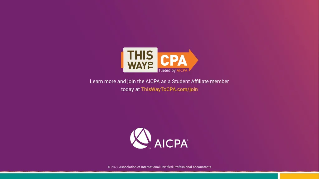 Next Stop: CPA YOUR ROADMAP TO THE FUTURE What’s - slide 7 of 7