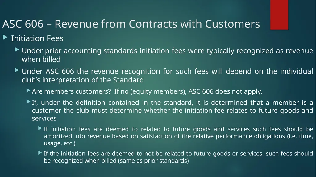 Major Accounting Issues for Clubs John D. Daum, - slide 25 of 49