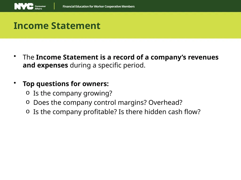 Financial Education for Worker Cooperative Members - slide 10 of 14