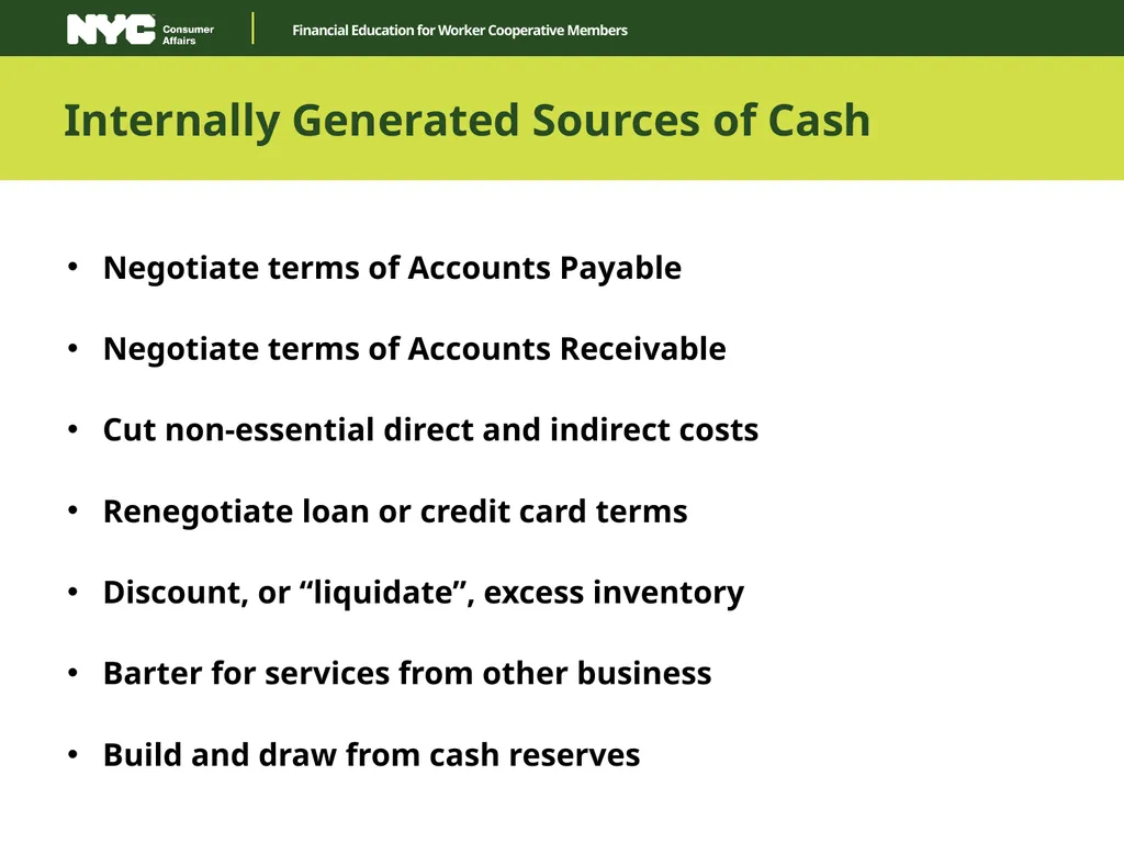Financial Education for Worker Cooperative Members - slide 9 of 14