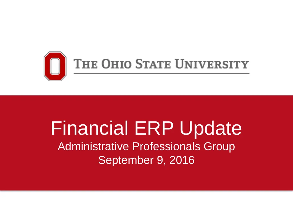 Financial ERP Update Administrative Professionals - slide 1 of 22