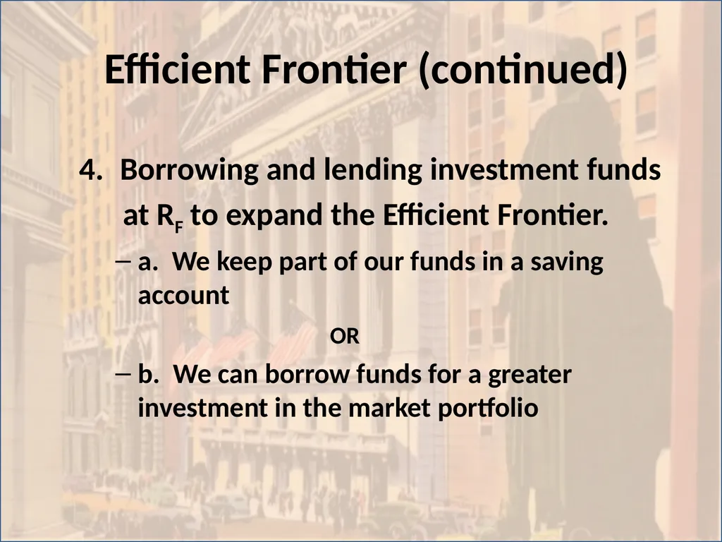 Portfolio Analysis Topic 12 I. Efficient Market - slide 24 of 36