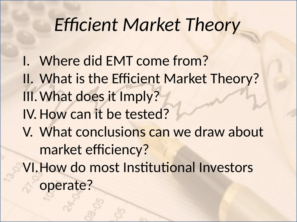 Portfolio Analysis Topic 12 I. Efficient Market - slide 2 of 36