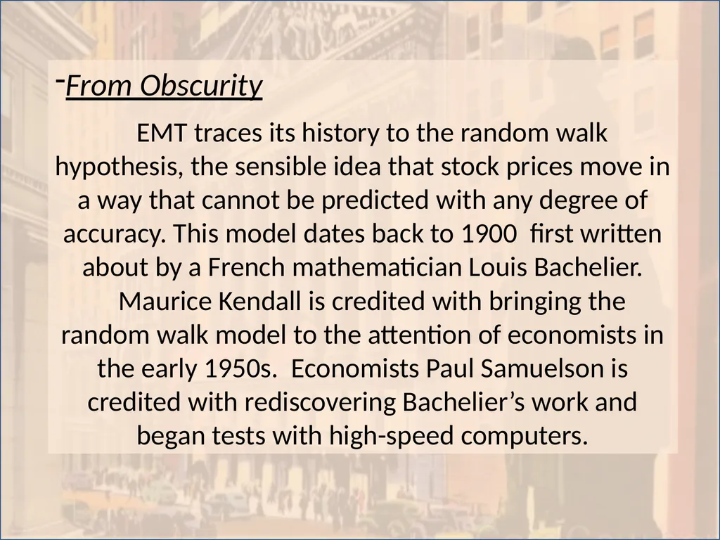 Portfolio Analysis Topic 12 I. Efficient Market - slide 3 of 36