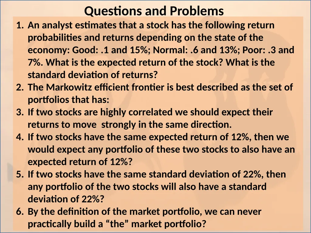 Portfolio Analysis Topic 12 I. Efficient Market - slide 33 of 36