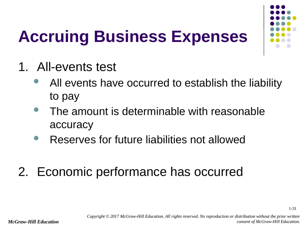 Chapter 1 Business Income, Deductions, and - slide 31 of 36