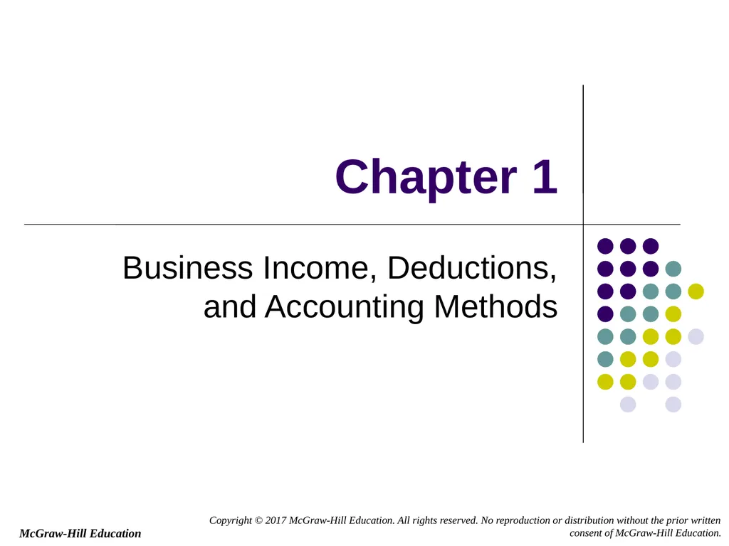 Chapter 1 Business Income, Deductions, and - slide 1 of 36