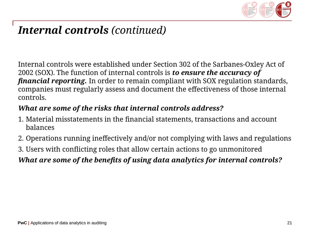 www.pwc.com Applications of data analytics in - slide 21 of 57