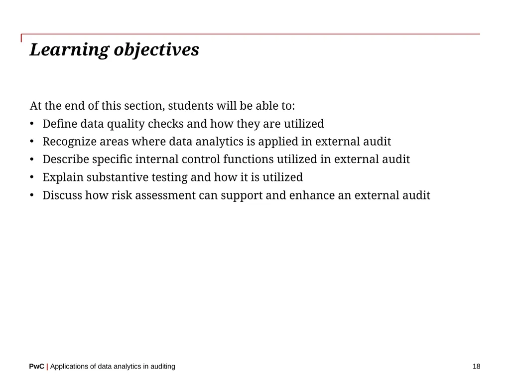www.pwc.com Applications of data analytics in - slide 18 of 57