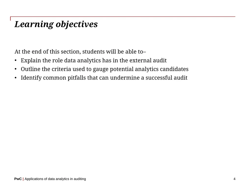 www.pwc.com Applications of data analytics in - slide 4 of 57