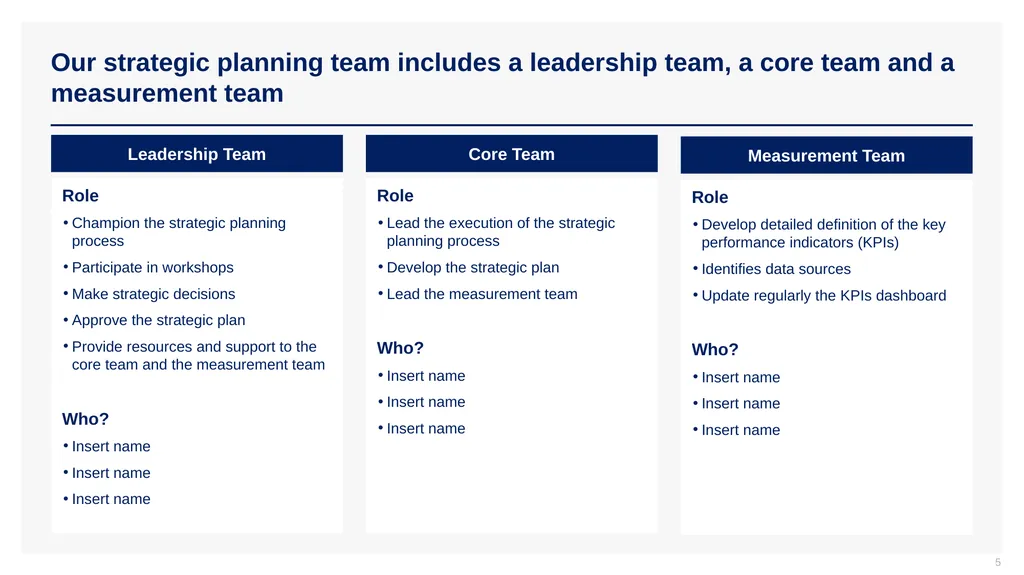 Phase I - Strategic Planning Project Setup CEO: - slide 5 of 29