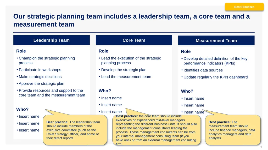 Phase I - Strategic Planning Project Setup CEO: - slide 6 of 29